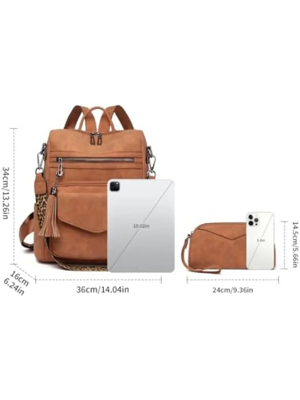 Stylish Leather Backpack Purse for Women | Convertible Travel Bag with Wristlet